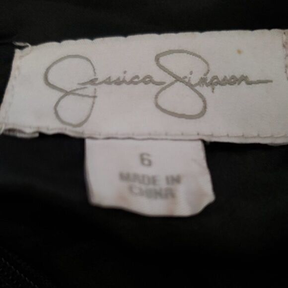 Jessica Simpson Blue & Black Brocade Fit & Flare Dress - Picture 4 of 4